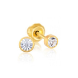 Inverness Pendiente 24K 41C Solitario Bisel Cris