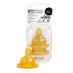 Suavinex Tetina De Látex Boca Ancha 3 Posiciones +0M 2 Uds.