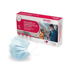 Mascarilla Quirurgica Aposan 10U Azul