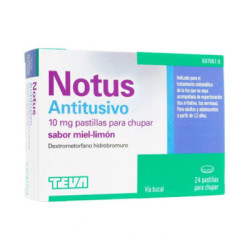 Notus antitusivo 10 mg 24 pastillas para chupar sabor miel y limon